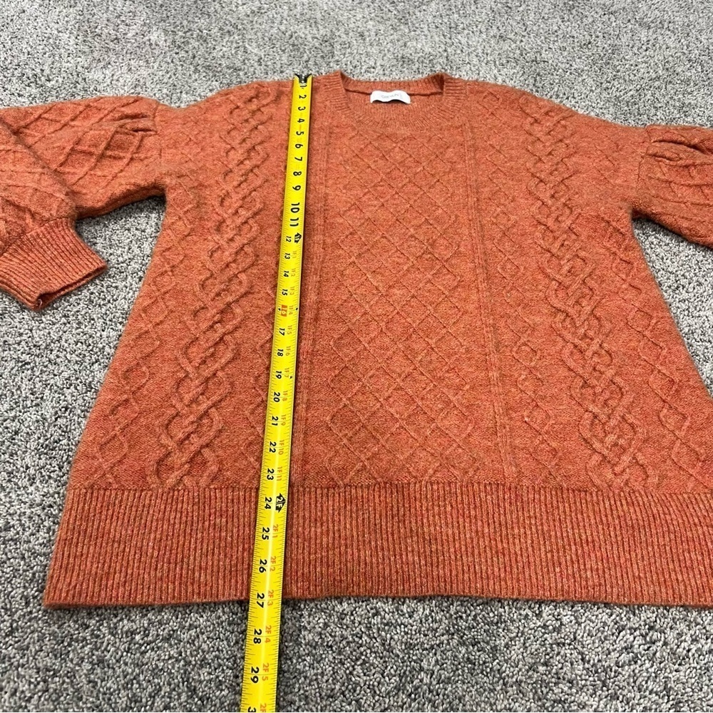 Greylin Henry Waffle Stitch Sweater Knit Tunic Orange Oversized Wool Blend Sz M - Picture 8 of 12